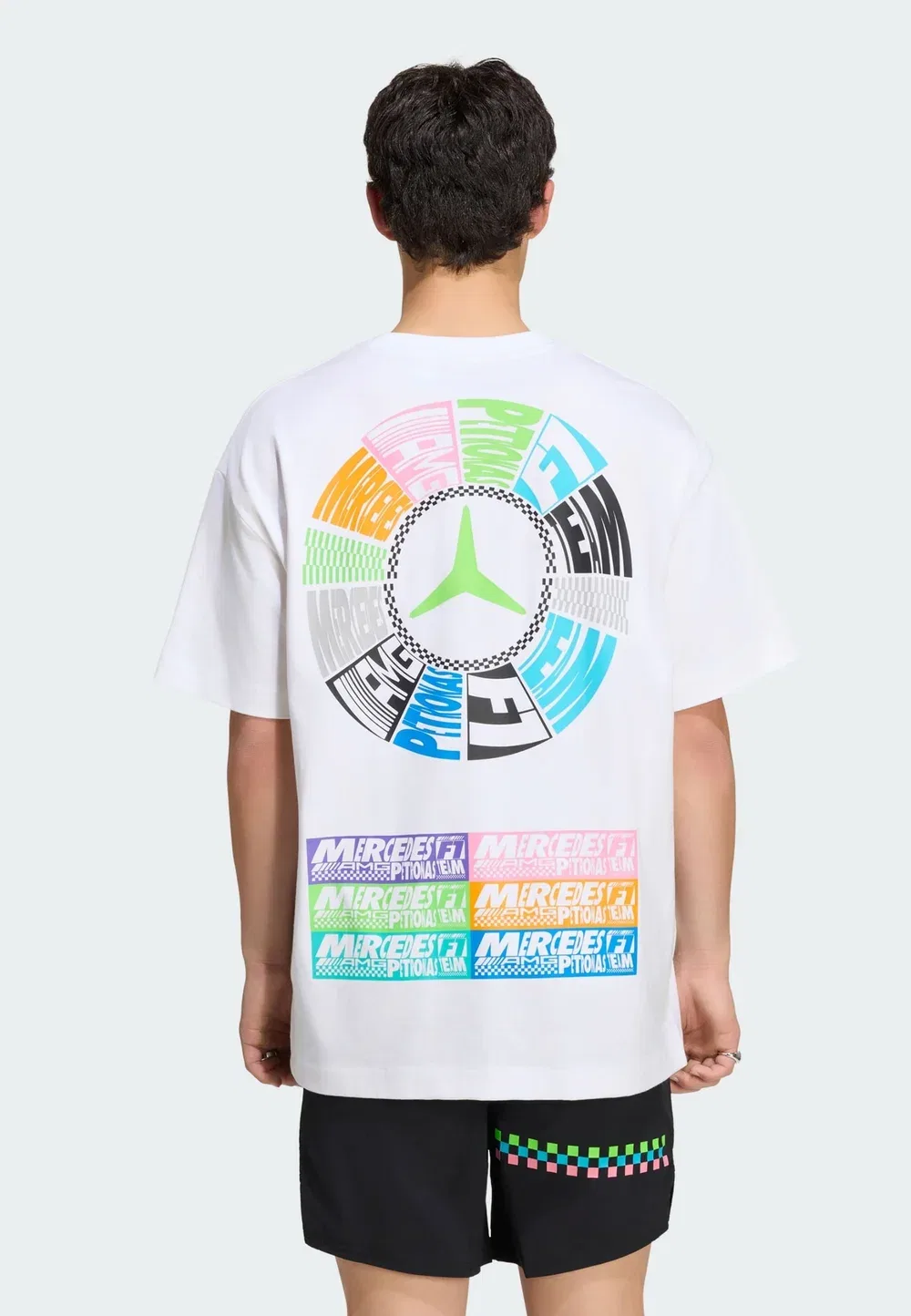 Футболка унисекс с принтом Mercedes - AMG Petronas Formula 1 Team Lights Adidas Performance, White
