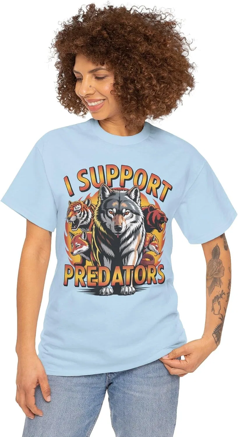 Футболка с принтом волка Predator, Light Blue — фото 2