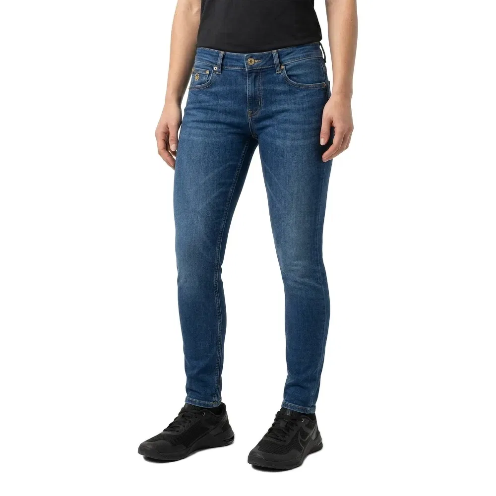 Джинсы скинни Superdry Mid Rise, синий — фото 3