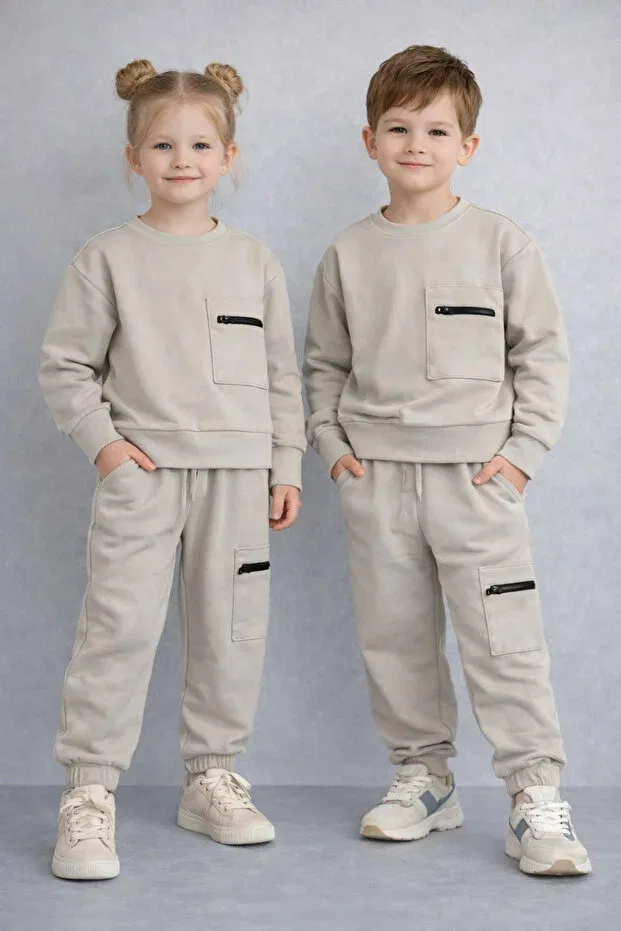 Детский спортивный костюм для девочек хлопковый Prenses Peri Kids, Gray