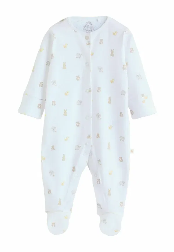 Комплект пижамный из 3 предметов с принтом, Regular fit - 3 pack - sleep suit, Next, белый воротник — фото 3