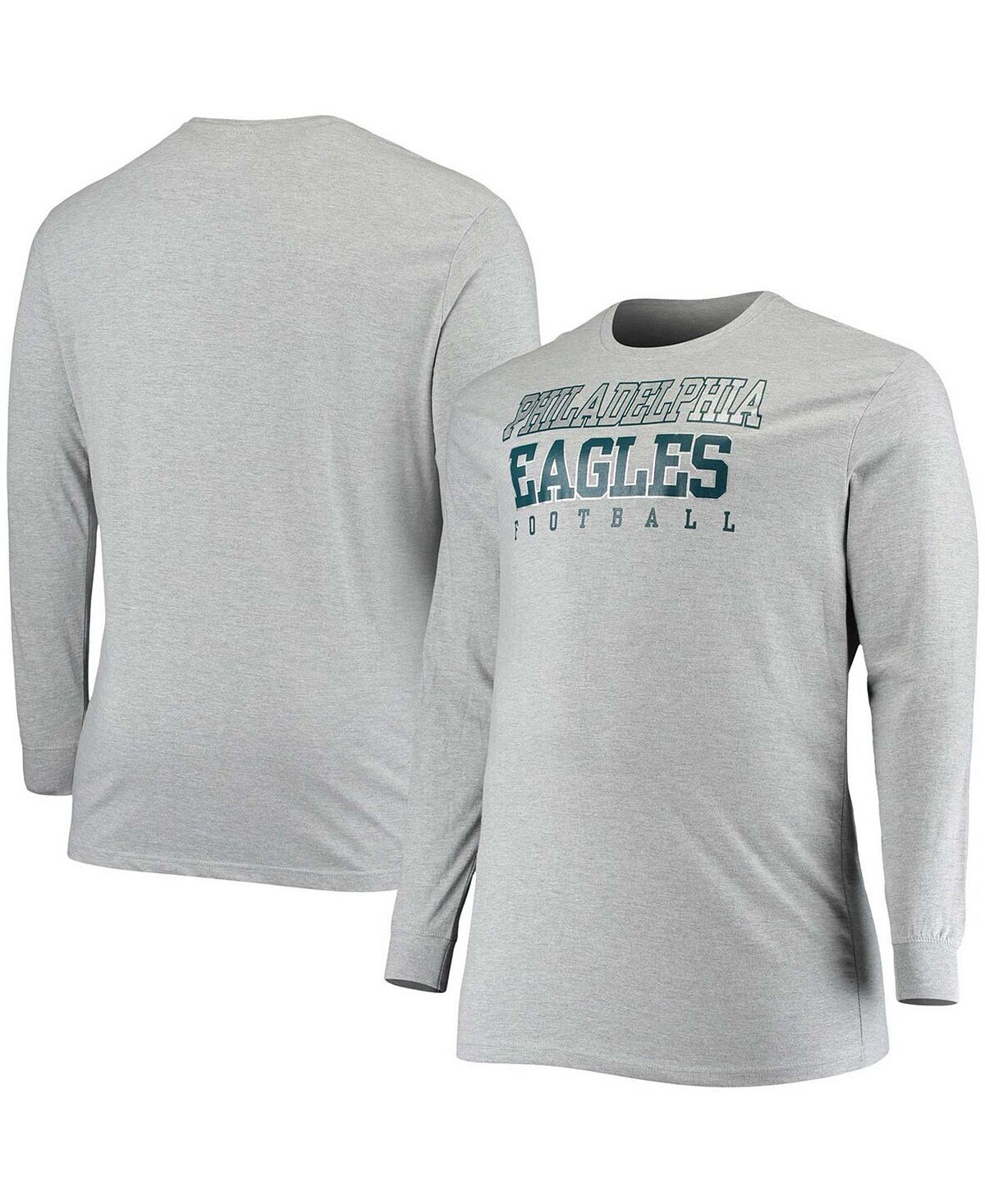 

Мужская футболка с длинными рукавами philadelphia eagles с длинными рукавами из меланжевой ткани большого и высокого роста Fanatics, мульти
