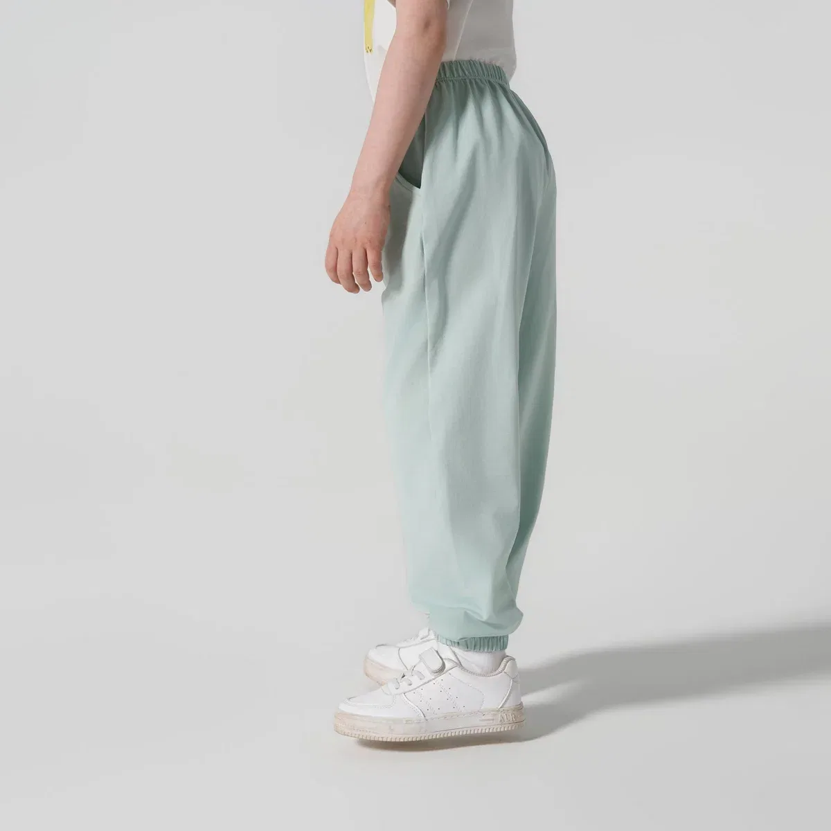 Детский комплект футболки и штанов с принтом Cat TENCEL Modal Laimi Bloom, White — фото 4