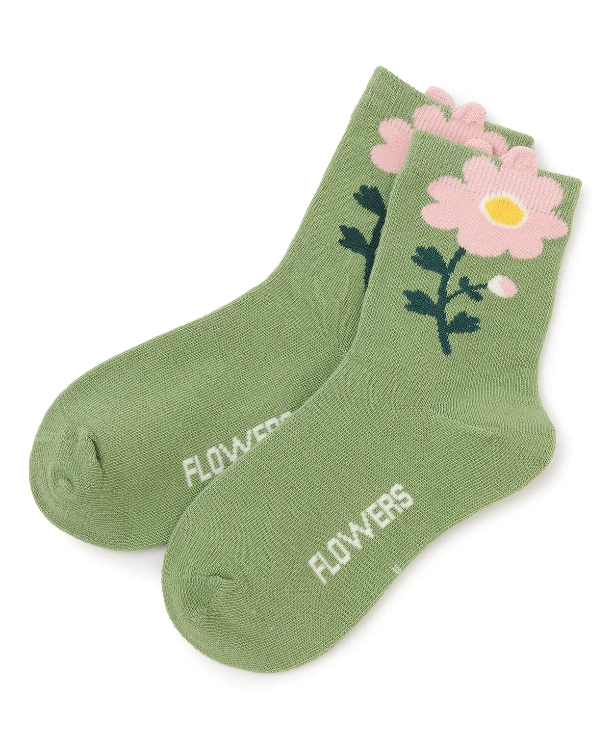 Детские носки с цветочным принтом Lycee mine, Light Green — фото 4