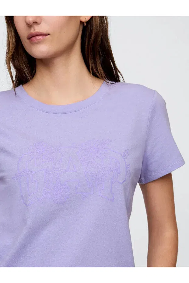 Женская футболка с принтом Gap, Lilac — фото 3