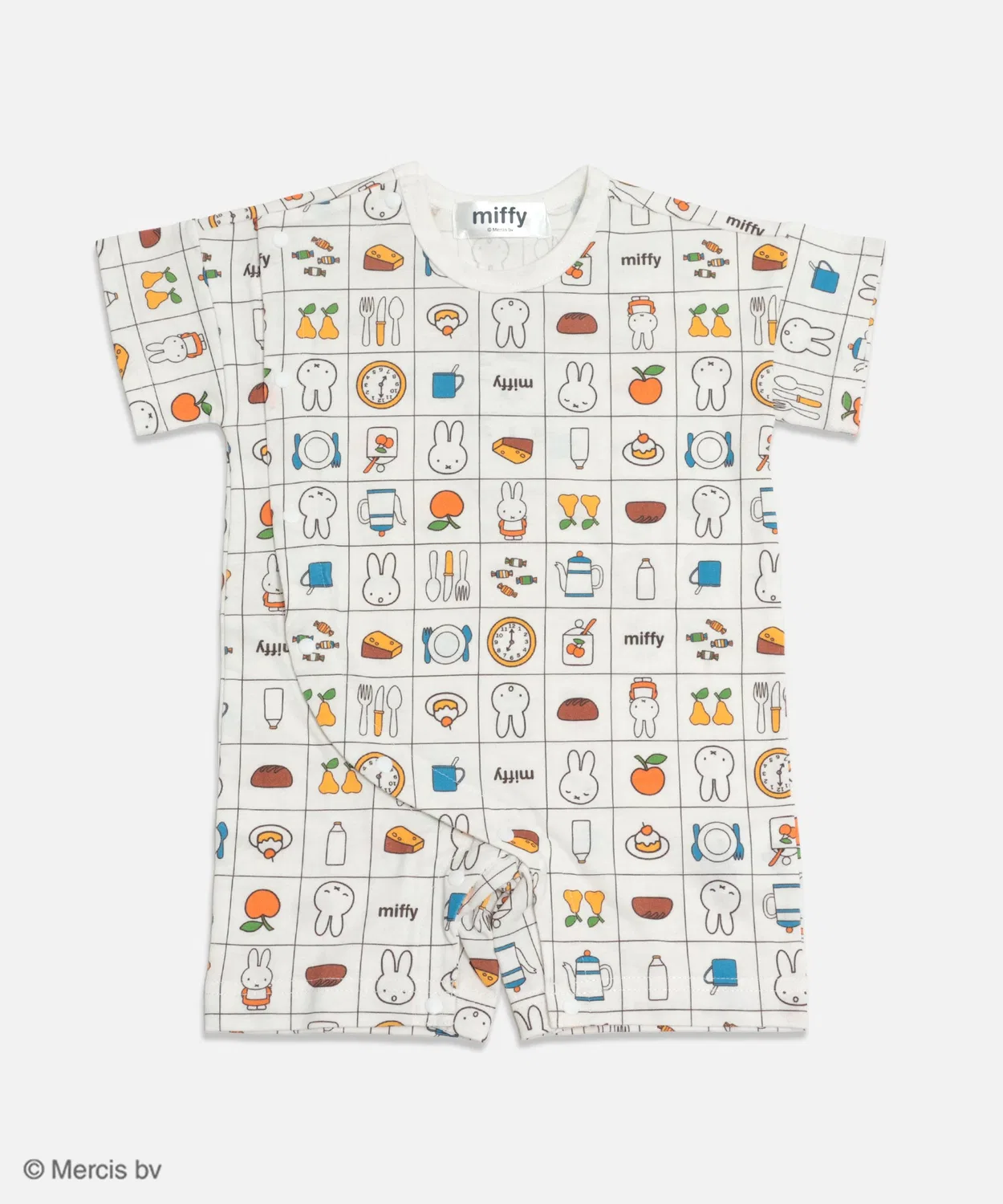 Детский боди-комбинезон с коротким рукавом с принтом Miffy, Белый