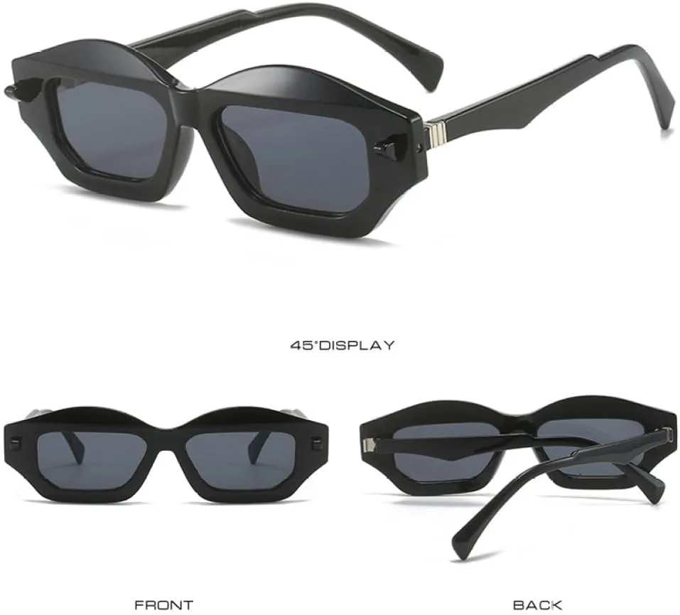 

Солнцезащитные очки 2027 года, розовые, угловатые, в тонкой оправе, для мужчин и женщин, винтажные, нестандартной формы, ретро, ​​модные, двухцветные MTZJH, C1