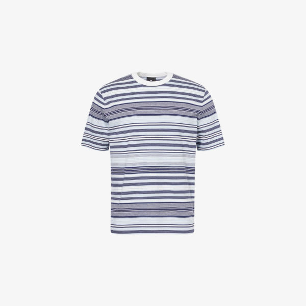 

Футболка из хлопкового джерси с полосками, кэжуал-фит Ps By Paul Smith, белый