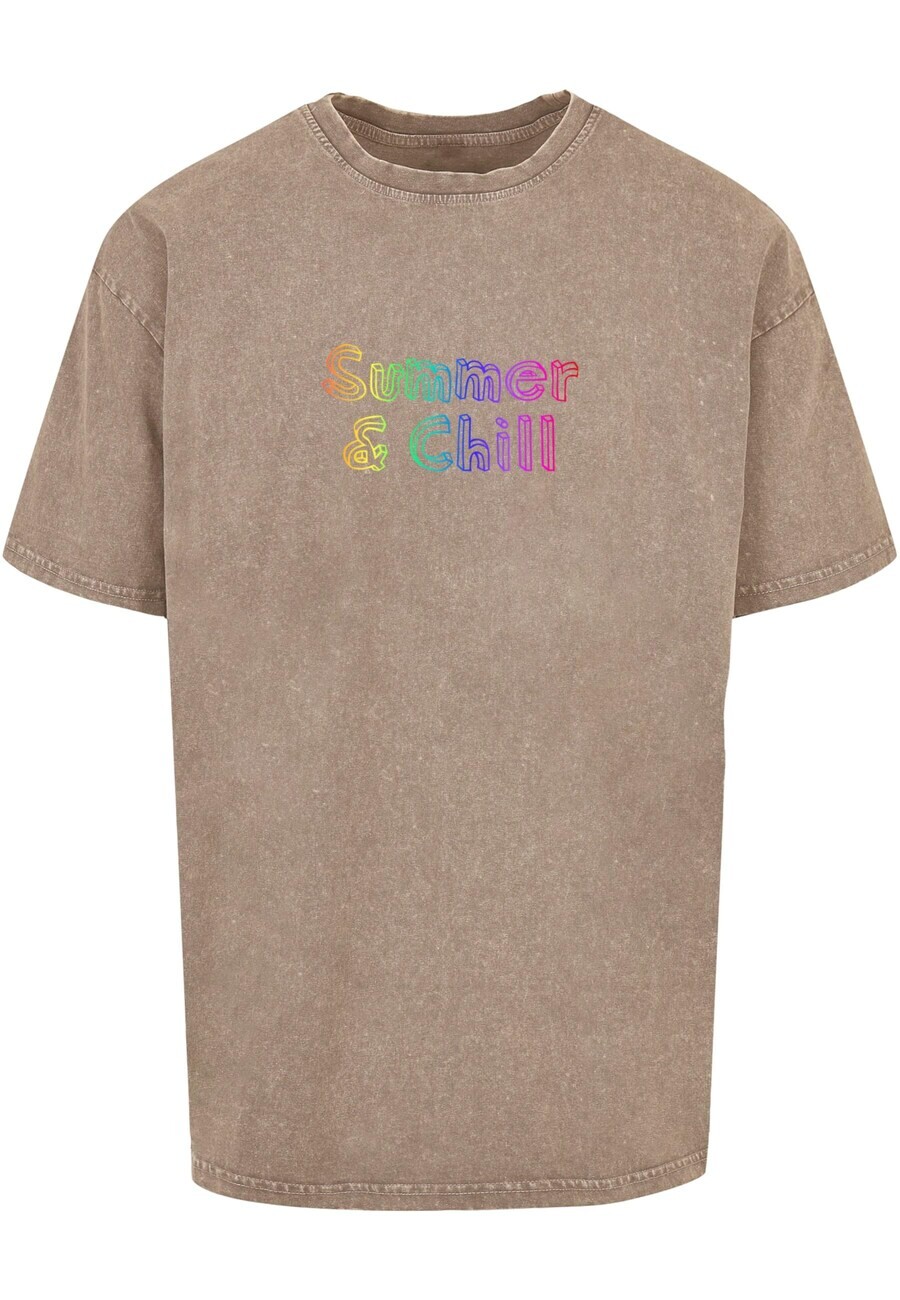 

Футболка Merchcode SUMMER AND CHILL RAINBOW, цвет Chamois