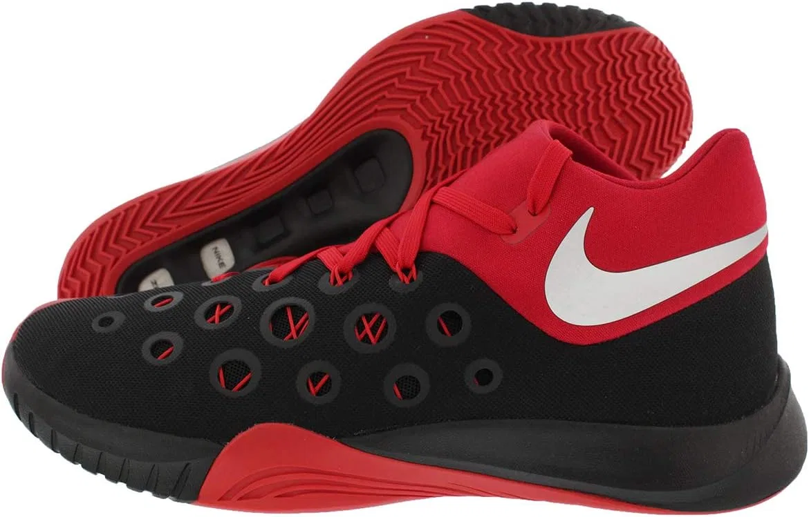 Мужские баскетбольные кроссовки Nike Zoom Hyperquickness 2015, Black Silver Plated Red Black Mtllc Silver Unvrsty Rd