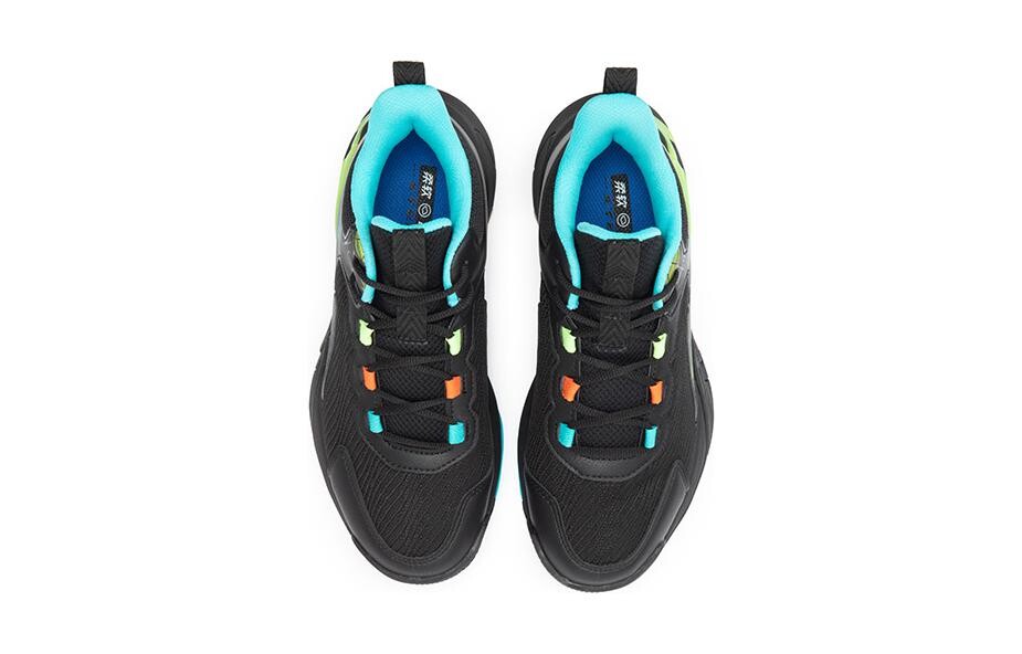 Детские баскетбольные кроссовки GS Mid-top черные/зеленые/синие Xtep — фото 2