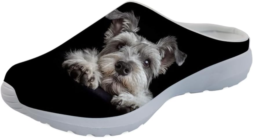 

Женские сабо-клоги Forchrinse Blue Palm Tree с сеткой, легкие для ходьбы, с мягкой поддержкой свода стопы, для работы, ухода за больными, Yorkshire Terrier