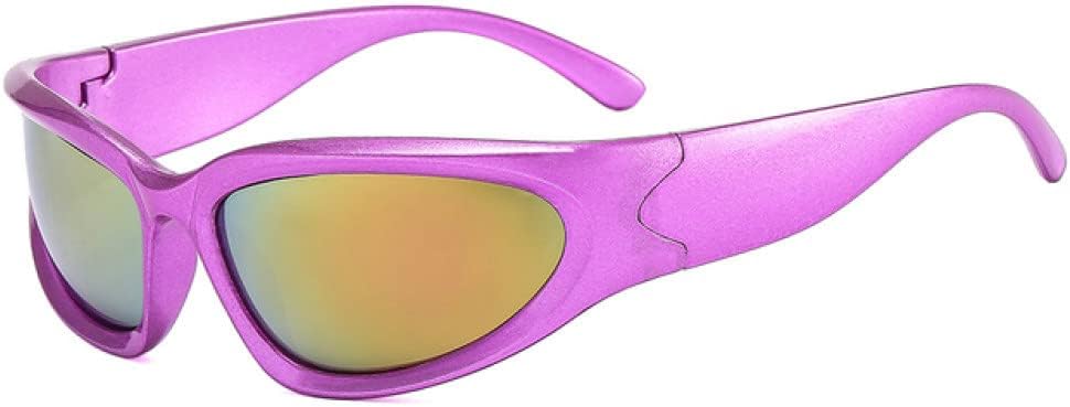 

Новые модные солнцезащитные очки 2025 года для женщин, серебристые овальные, спортивные, велосипедные, эстетичные, для мужчин и для активного отдыха DSXLY, Purple Pink