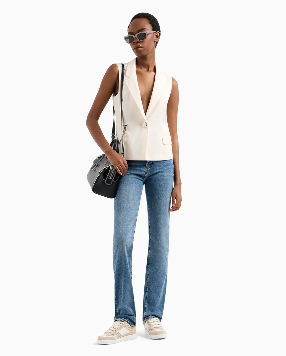 

Женские джинсы J08 облегающего прямого кроя с высокой посадкой Armani Exchange, индиго