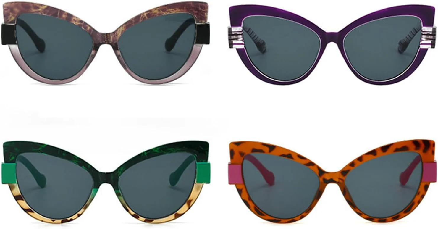 

Willochra Винтажные солнцезащитные очки «кошачий глаз» большого размера для женщин, модные градиентные круглые солнцезащитные очки для мужчин, очки UV400, C2