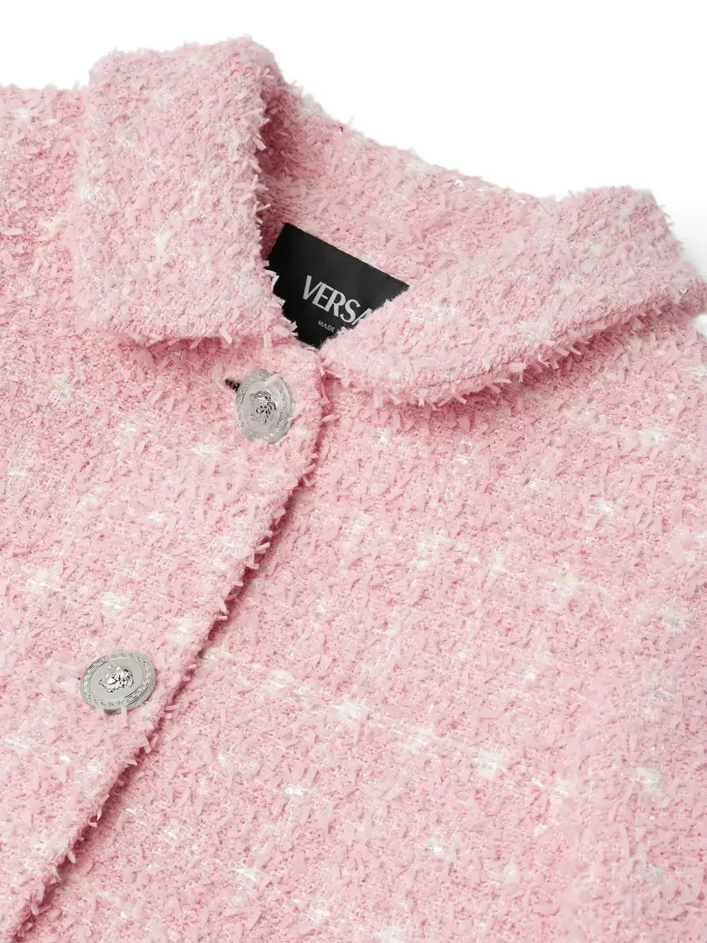 Твидовый жакет Versace Kids, розовый — фото 3