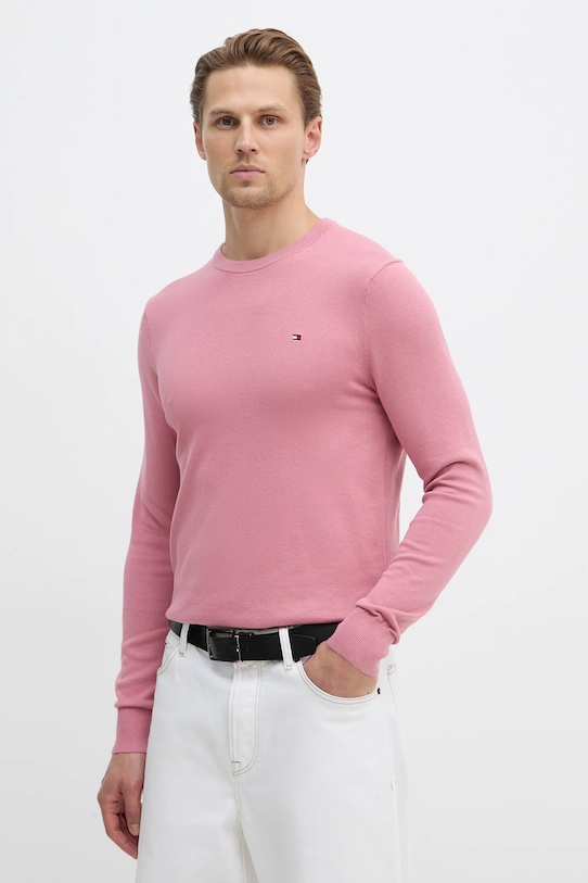 

Хлопковый свитер Tommy Hilfiger, розовый