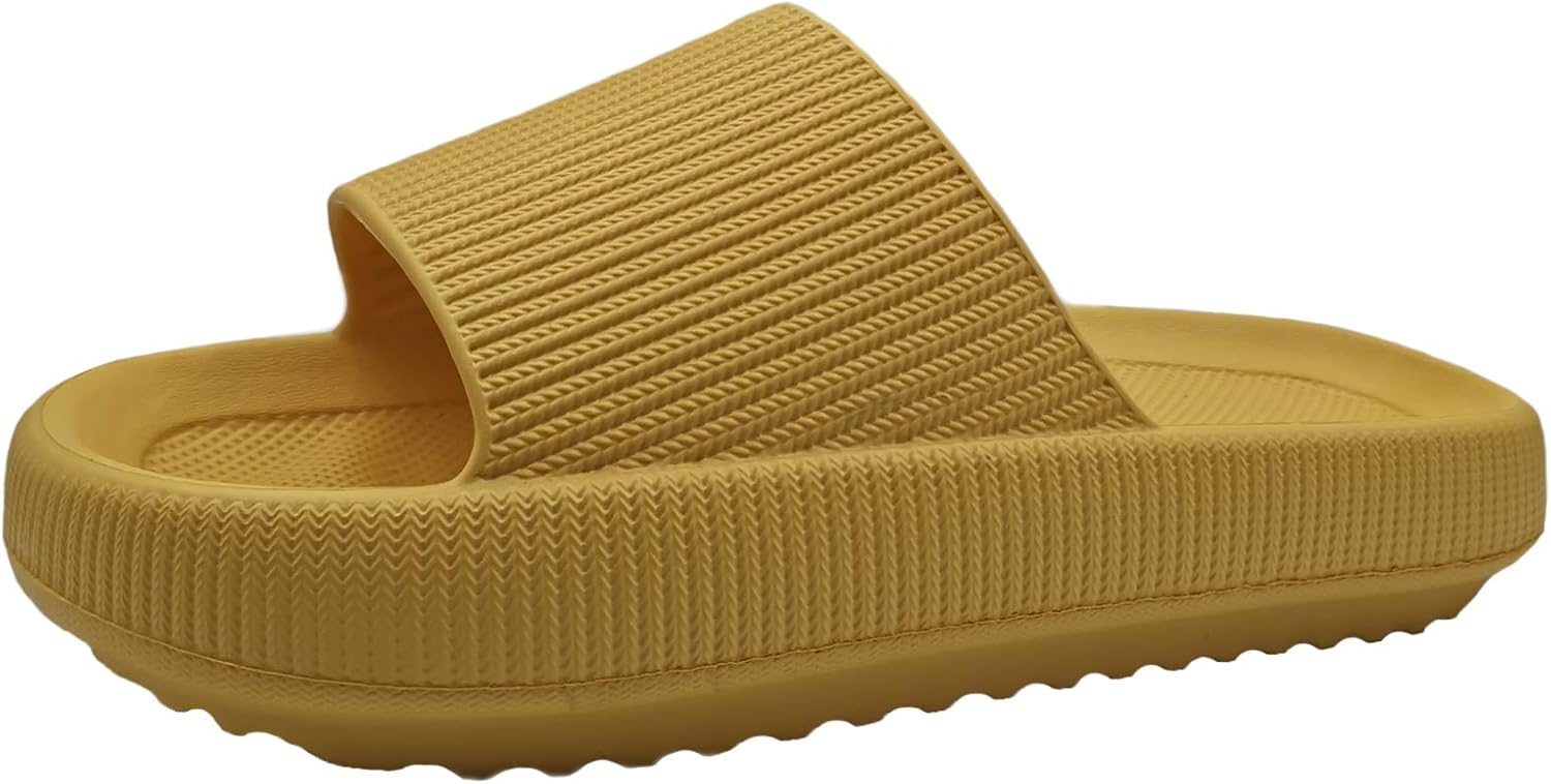 

Домашние тапочки Solaud для мужчин и женщин, быстро сохнущие, для душа, с противоскользящей подошвой, открытым носком, мягкой толстой подошвой, удобные, для бассейна, фитнеса, для дома и улицы, желтый