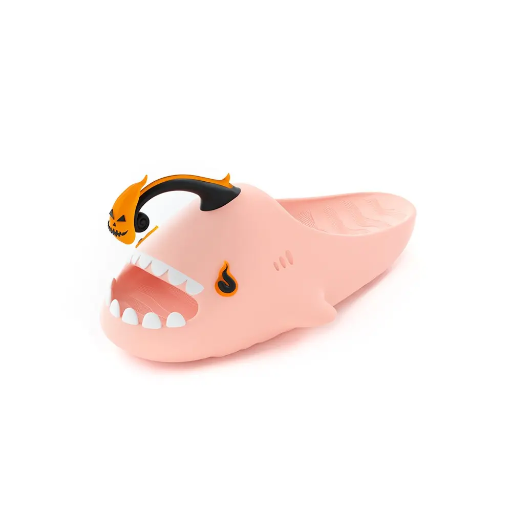

HelloSlippers Акульи призрачные огненные тыквы, унисекс слайдеры розовые, цвет Pink