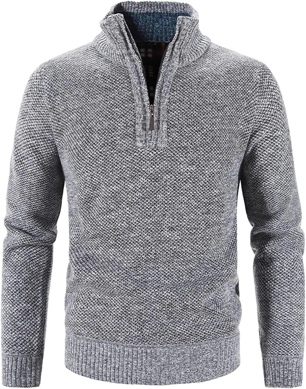 

Мужской свитер Slim Fit с четвертью молнии, легкий, с воротником-стойкой