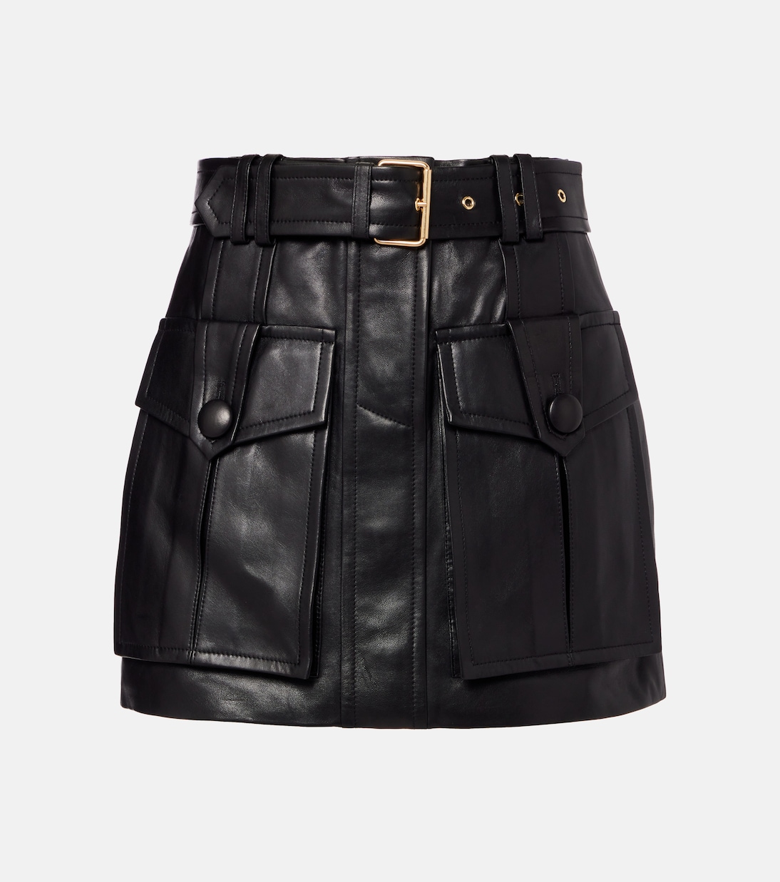 

Кожаная мини-юбка с поясом Balmain, Noir