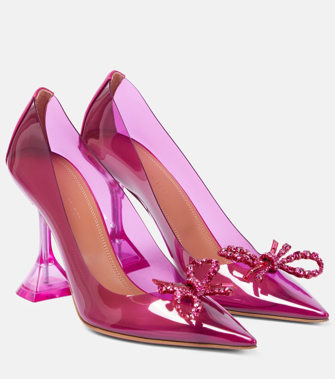 Туфли-лодочки из ПВХ с декором Rosie Amina Muaddi, Magenta
