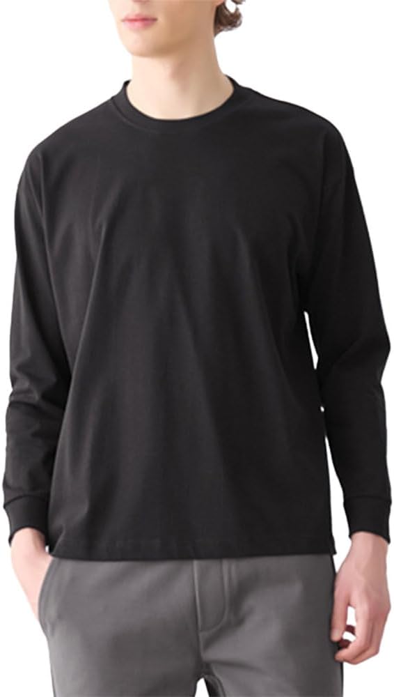 

Мужская футболка Body Wild из базового хлопка с круглым вырезом и длинным рукавом, черный