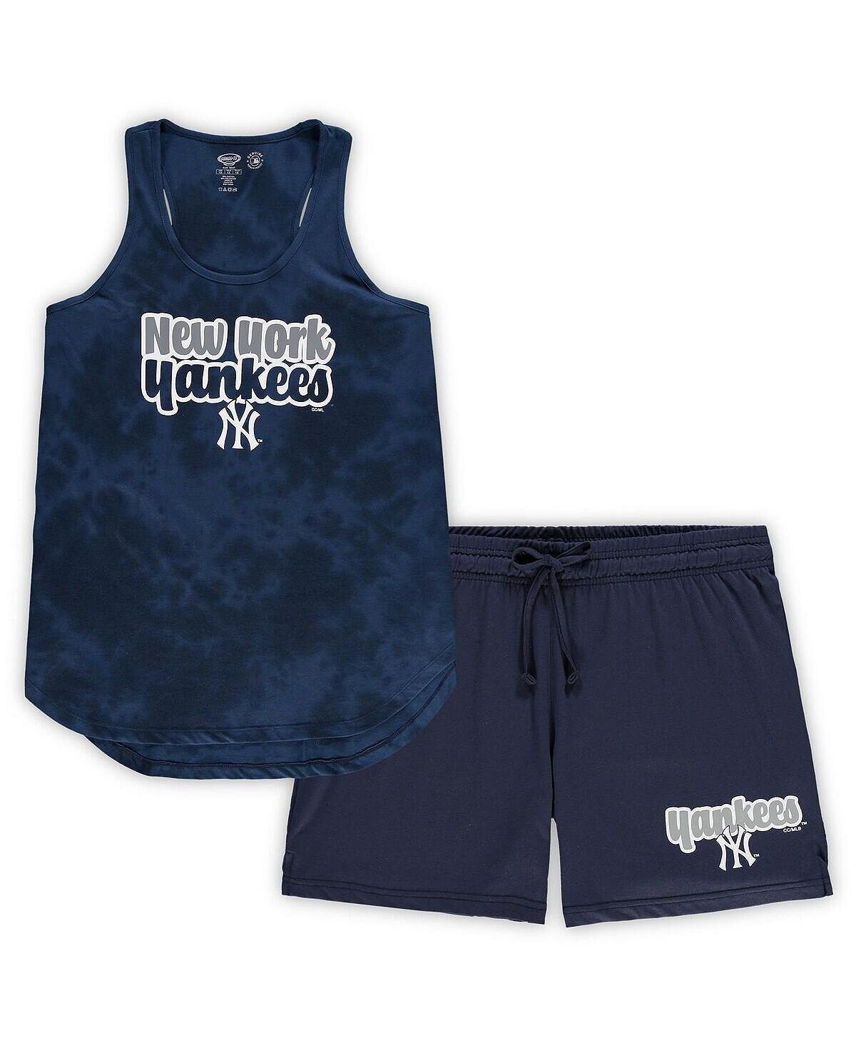 

Женский темно-синий комплект для сна New York Yankees размера плюс с облачной майкой и шортами Concepts Sport, темно-синий