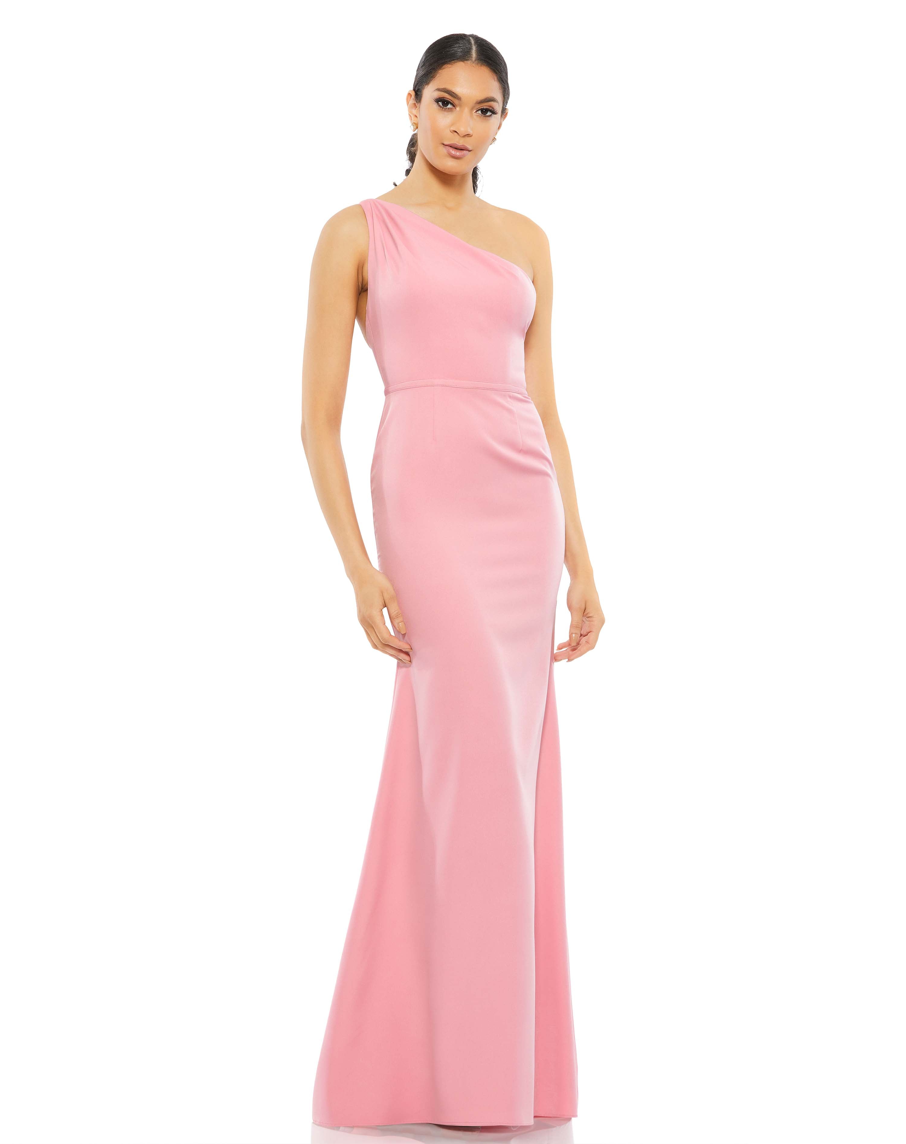 

Платье-русалка из джерси на одно плечо Ieena for Mac Duggal, розовый