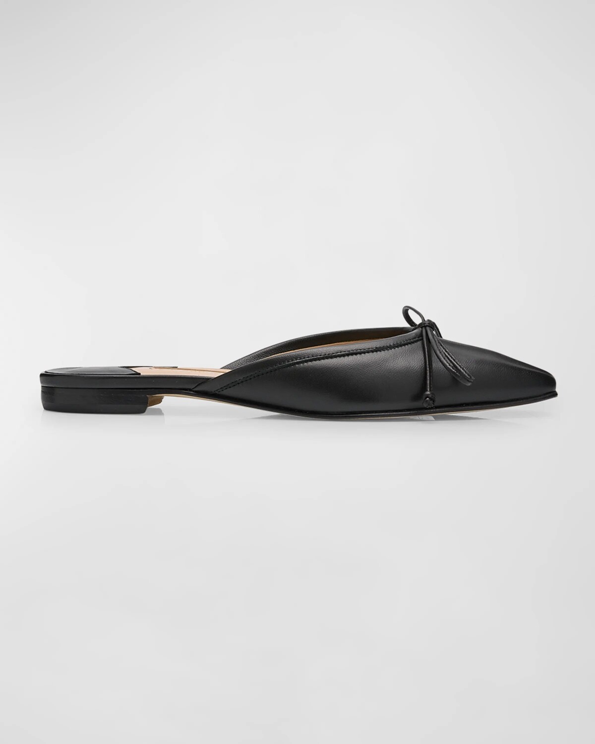 Мюли-балерины из овечьей кожи с бантом Manolo Blahnik, цвет Black