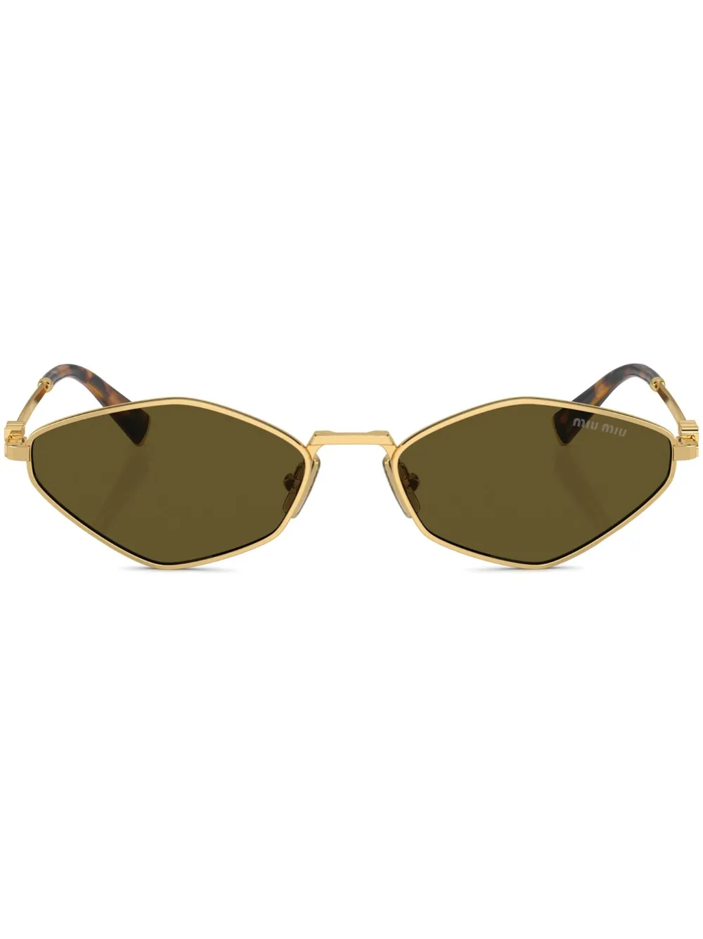 

Солнцезащитные очки в геометричной оправе с логотипом Miu Miu Eyewear, золотой
