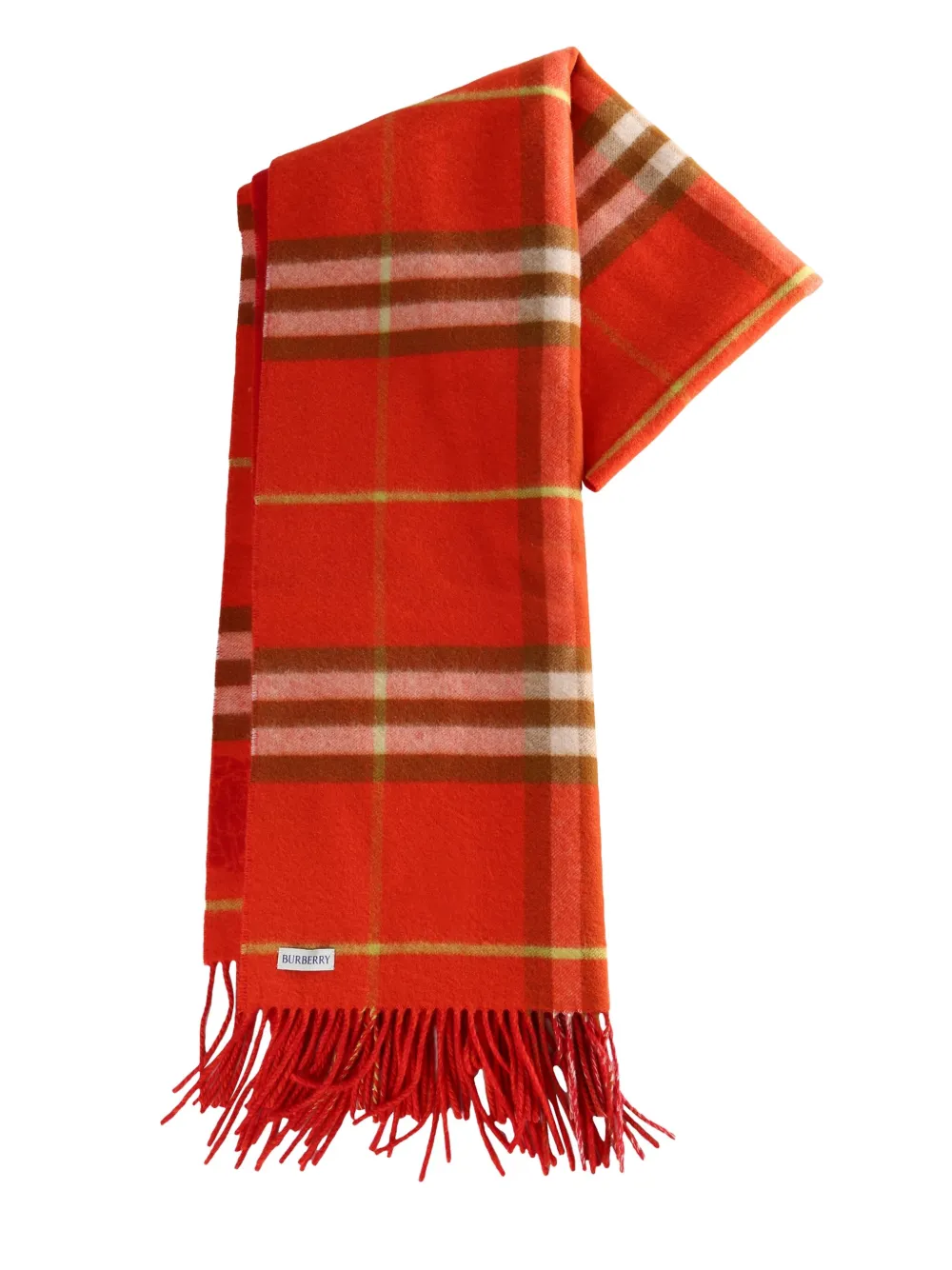 

Клетчатый шарф с бахромой BURBERRY, красный