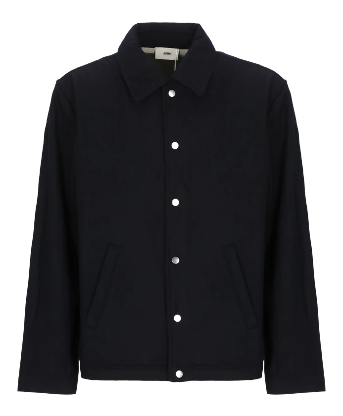 

Синий шерстяной пиджак с воротником Autry, синий