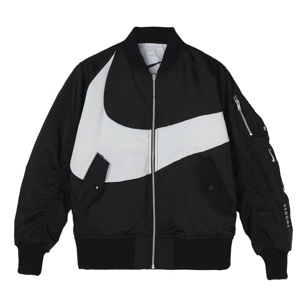 

Куртка men's sportswear swoosh therma-fit contrasting colors large logo reversible loose aviator padded jacket black Nike, черный