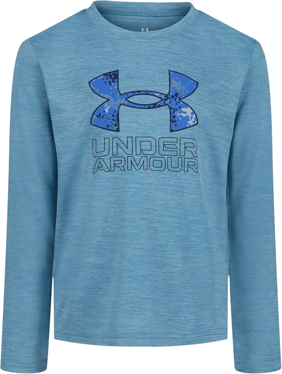Детская футболка с длинным рукавом и графическим логотипом Under Armour, легкая и дышащая, свободного кроя, Blue Smoke Core Logo