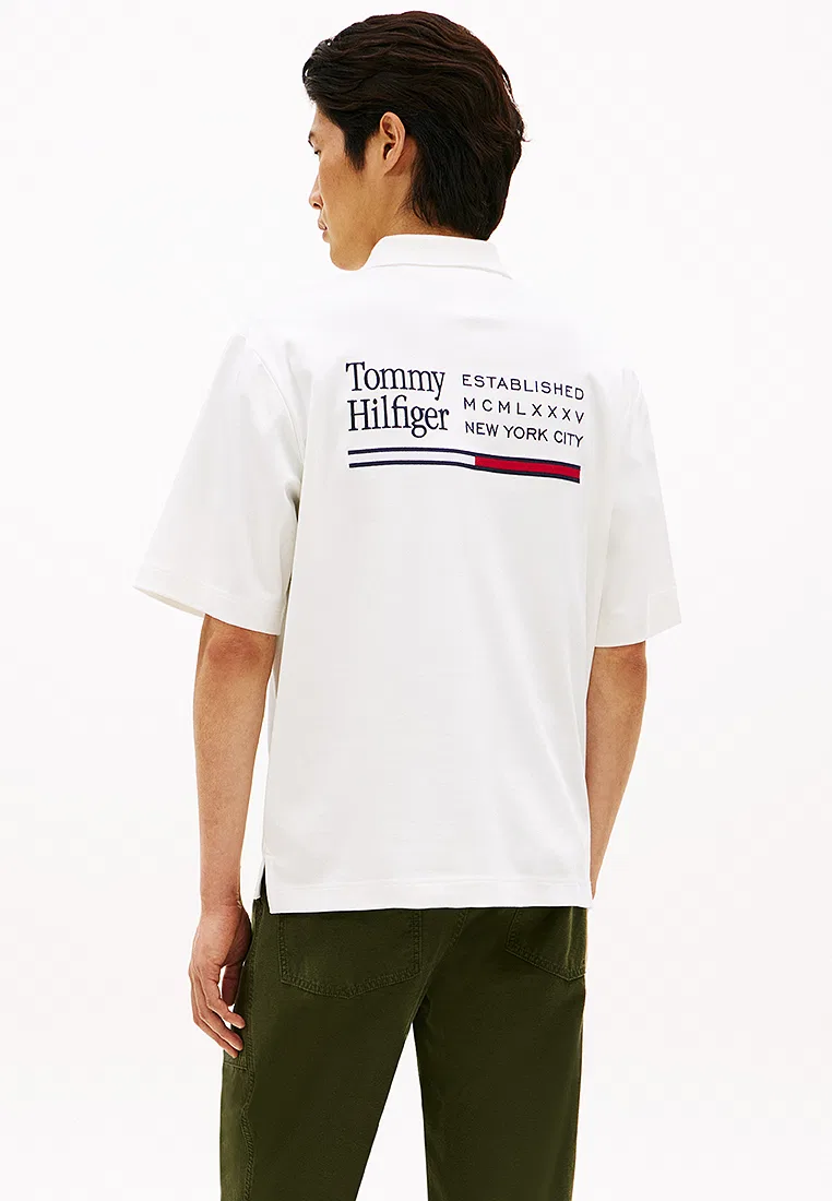 Поло, с графическим принтом, Big Back, TH Mainline Tommy Hilfiger, экрю — фото 2