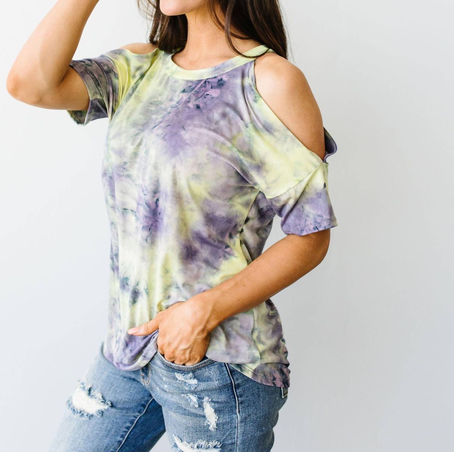 

Топ с плечами Cure The Common Cold в цвете Tie Dye Haptics
