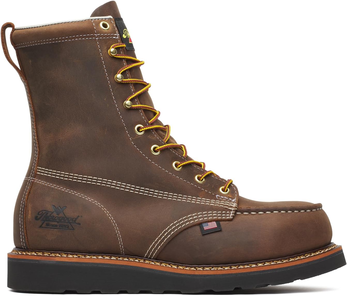 Мужские ботинки Thorogood American Heritage - 8 сектоподошва с защищенным стальным носком, черный — фото 2