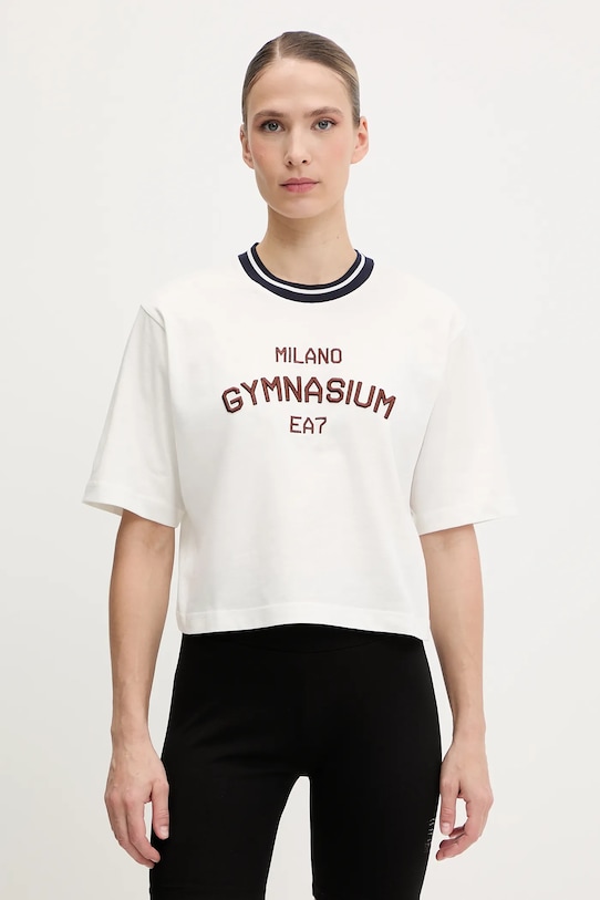 

Хлопковая футболка Ea7 Emporio Armani, белый
