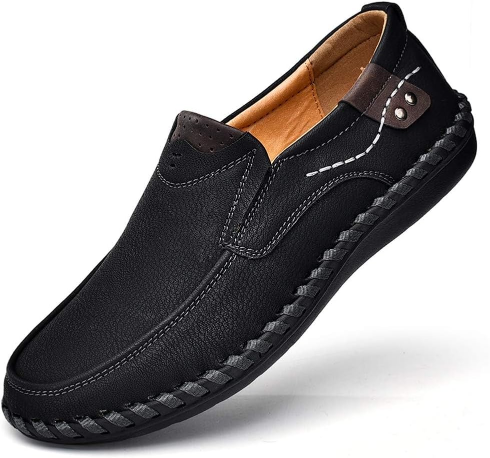 

Мужские винтажные лоферы из коровьей кожи, летние повседневные прогулочные туфли, модные мокасины для отдыха, удобная стильная новая обувь Asifn, черный