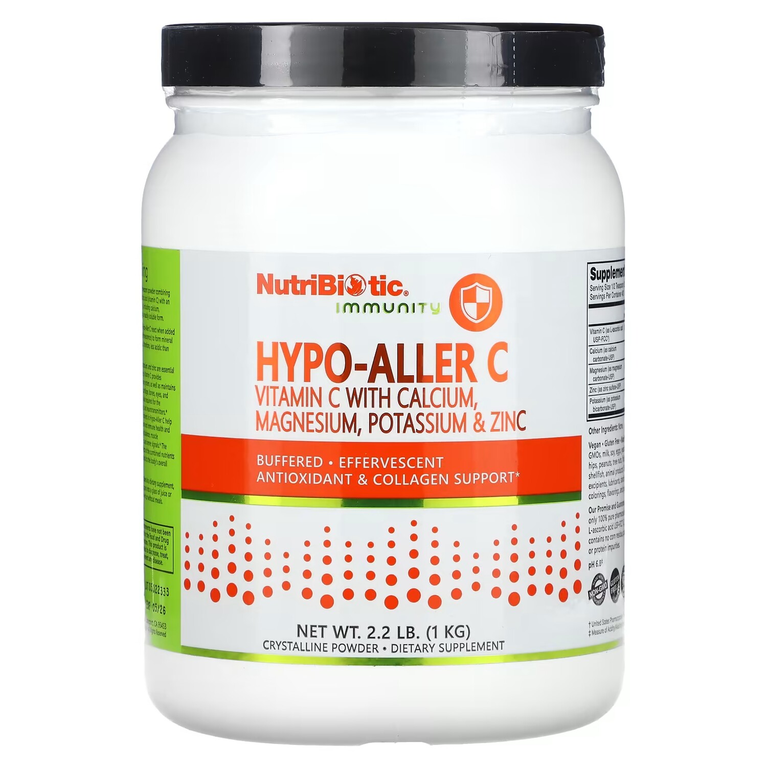 

NutriBiotic Immunity Hypo-Aller C Витамин C с кальцием, магнием, калием и цинком, 2,2 фунта (1 кг)