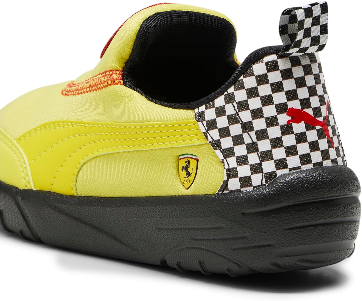 Кроссовки Puma для детей и подростков Scuderia Ferrari без шнурков, черный/желтый — фото 2