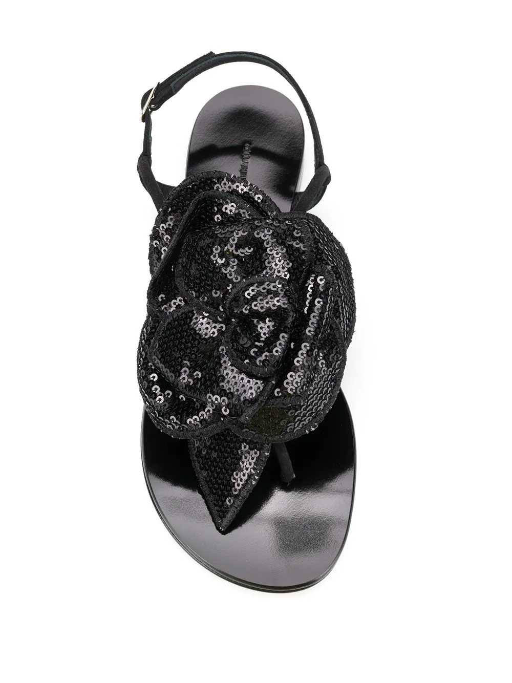 Босоножки с цветочной аппликацией Giuseppe Zanotti, черный — фото 4