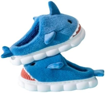 

Мягкие плюшевые тапочки «Акула», домашние тапочки, для использования дома и на улице, закрытые сзади, для женщин и мужчин Pzq, темно-синий