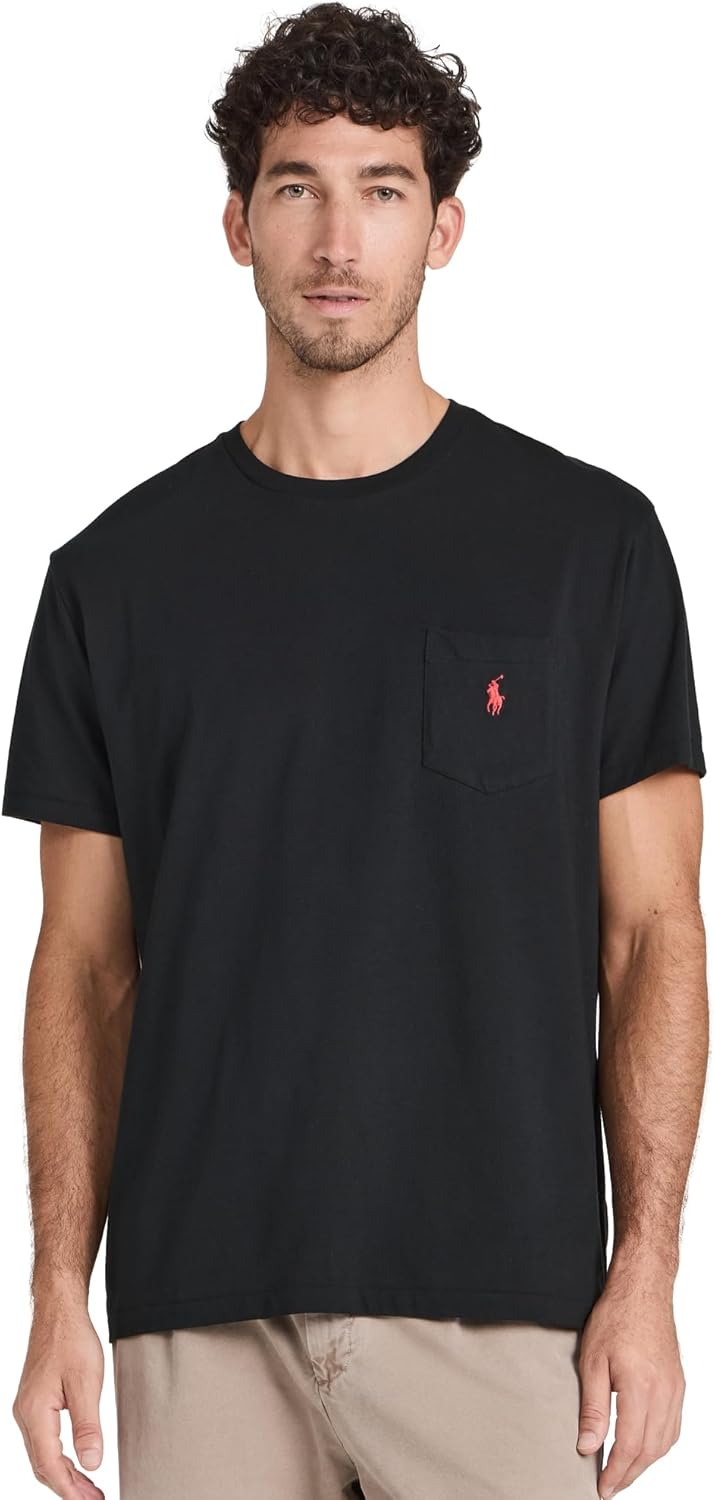 

POLO RALPH LAUREN Мужская футболка Classic Fit с карманом, Black, Черный, POLO RALPH LAUREN Мужская футболка Classic Fit с карманом, Black