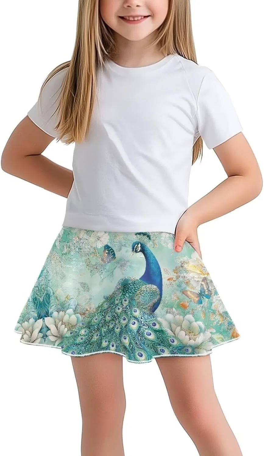 Спортивная юбка с шортами для девочек Hdjxbdhsv, цвет Peacock