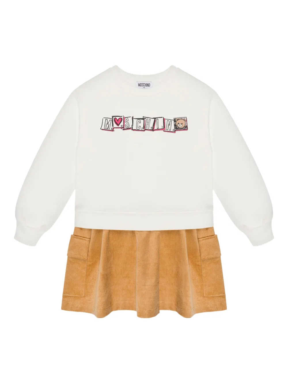 

Платье с логотипом Moschino Kids, белый