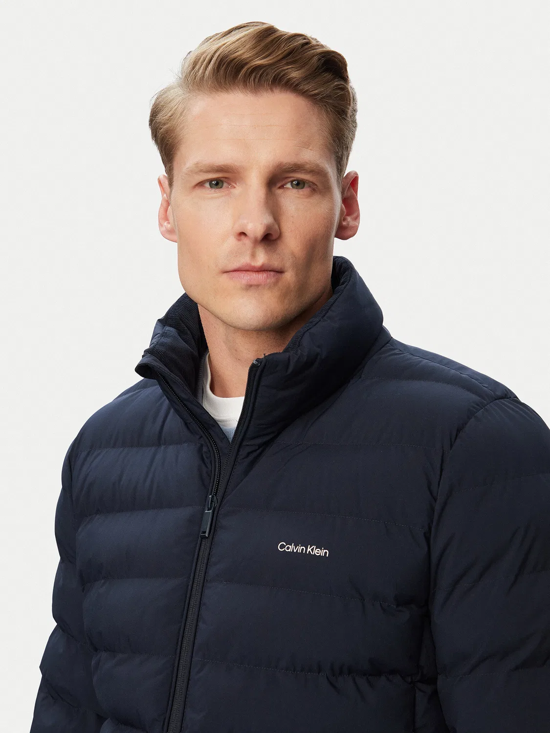 Мужская демисезонная куртка классического кроя Classic Calvin Klein, темно-синий — фото 4