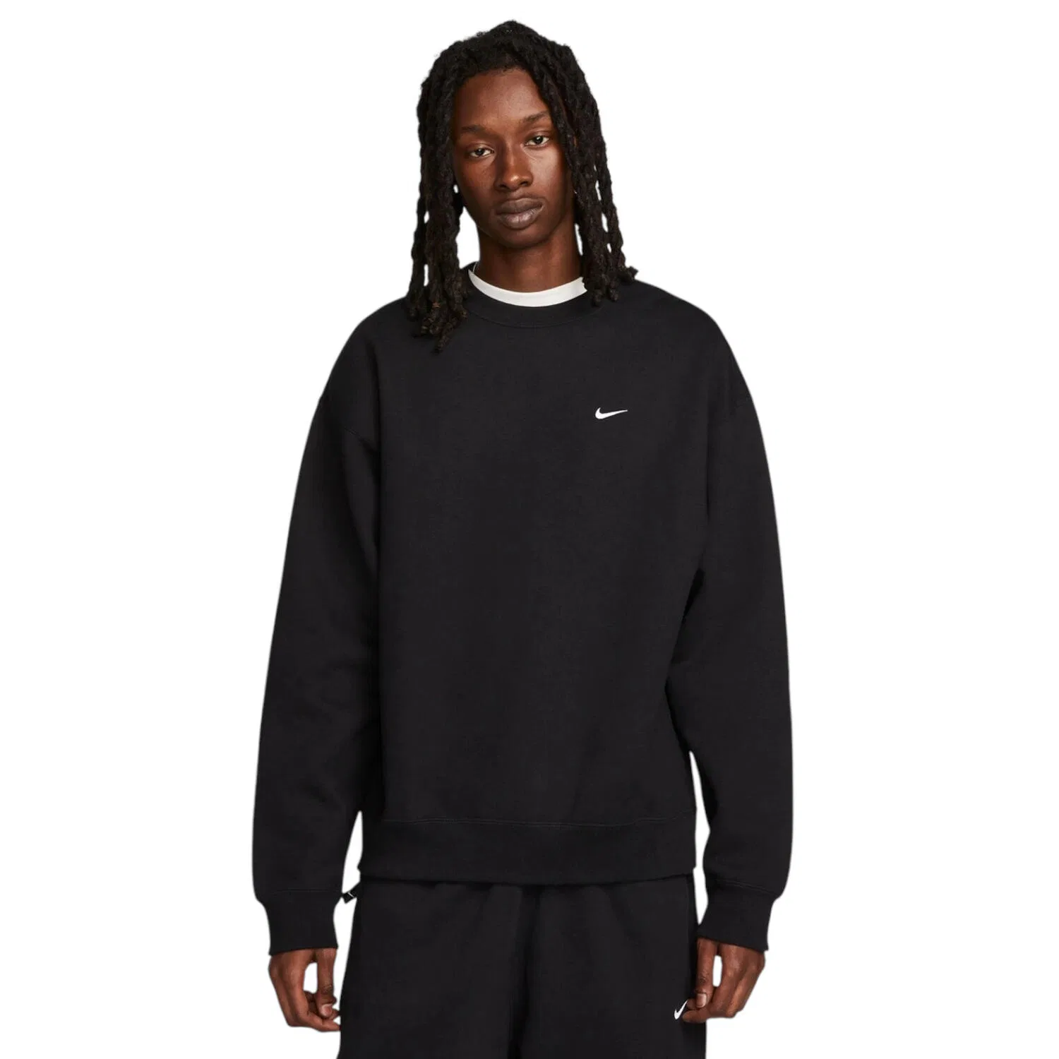 Мужской свитшот хлопковый Solo Swoosh Nike, Schwarz Weiss