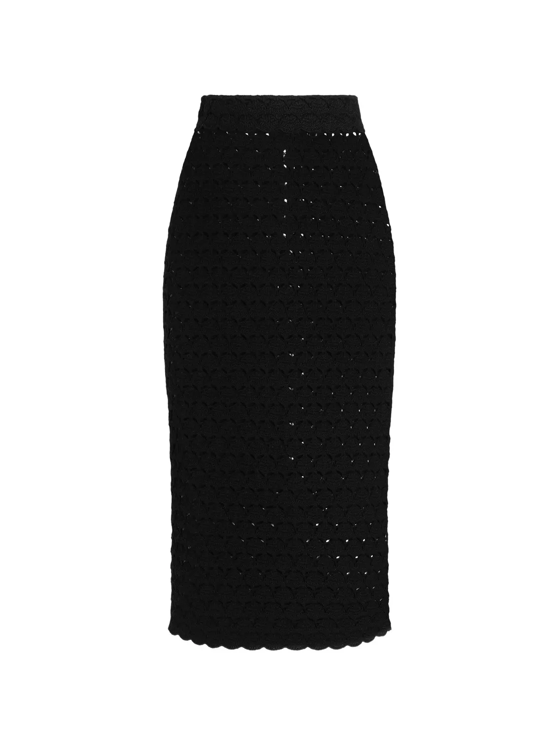 Вязаная крючком юбка Dolce & Gabbana, черный